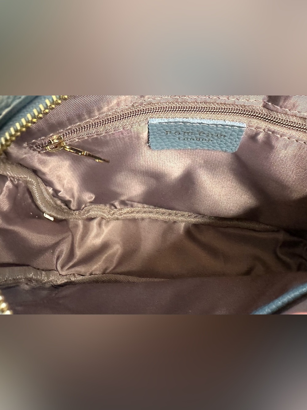 Pom Pom London Original crossbody bag in slate blue - Picture 9 of 16